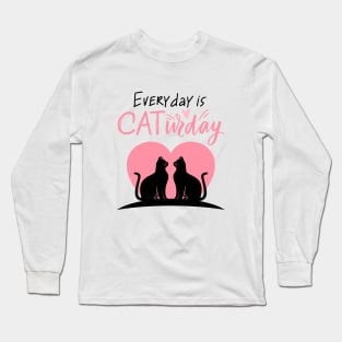 Every day is cat urday Long Sleeve T-Shirt